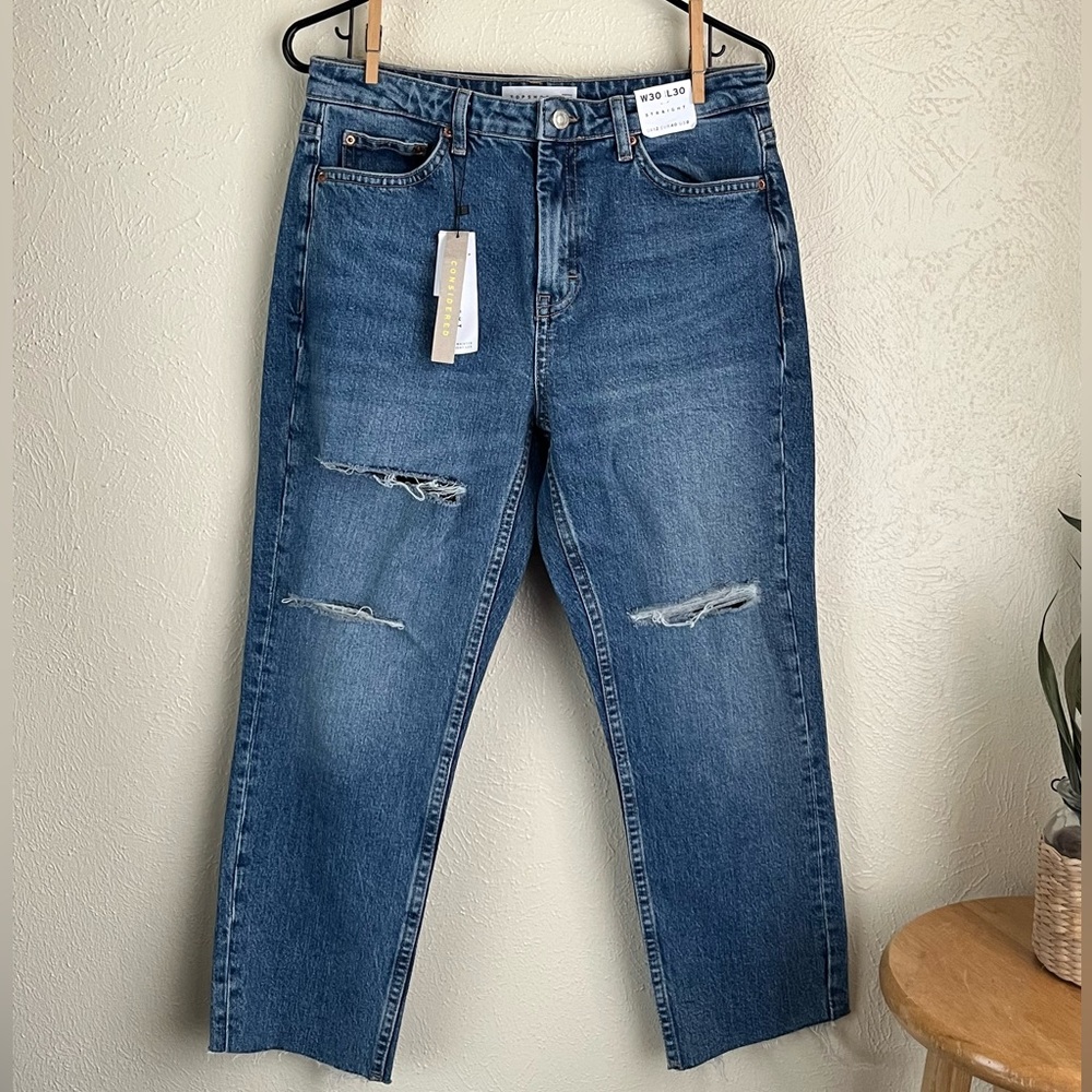 Ripped Topshop Jeans w/ Raw Hem (NWT)
